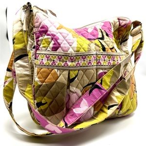 VERA BRADLEY Crossbody w/54” Strap Handbag Portobello Road Purple Green Floral.